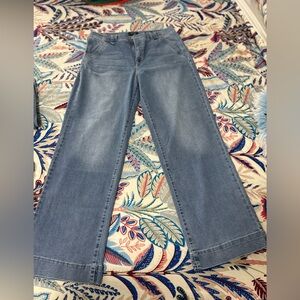 Elegant Blue Women's Wide Leg Jeans